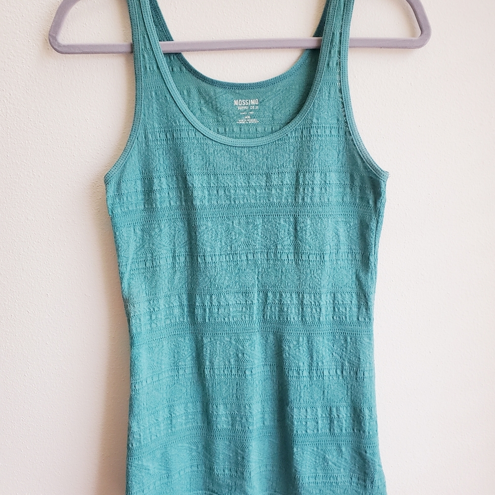 Teal Textured Tank Top, Size M